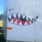 Shark Mouth Teeth Nose Art Military Aircraft Decal SM-09 Installed on a Trailer