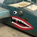 Shark Mouth Teeth Nose Art Military Aircraft Decal SM-10 Installed on a 1.5 Ton Service Jack