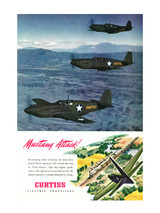 P-51 "Mustang Attack" Vintage Military Poster