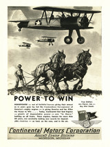 Continental Motors "Power to Win" Engine Poster