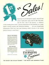 Lycoming Engines "1st in Sales" Aircraft Engine Poster
