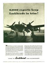 P-38 Lockheed Lightning "6000 Experts" Vintage Military Aircraft Airplane Poster Ad Reproduction 24"x18