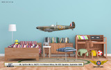  Spitfire Mk IA Richard Hillary - Aircraft Profile Wall Decal on Kids Room Wall Mockup Display