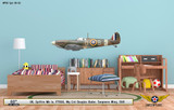 Spitfire Mk IA Douglass Bader - Aircraft Profile Wall Decal on Kids Room Wall Mockup Display
