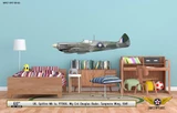 Spitfire MK VIII George Scrimgeour - Aircraft Profile Wall Decal on Kids Room Wall Mockup Display