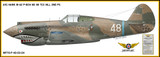  H-81 Tomahawk, “Flying Tigers” Aircraft Profile Print Wall Art Decal