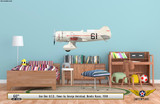 Gee Bee Q.E.D. 1938 Bendix Air Race Aircraft Profile Print Wall Art Decal on Kids' Room Wall Mockup Display