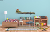 Boeing B-17 Flying Fortress "Goldie" Aircraft Profile Print Wall Art on Kids' Room Wall Mockup Display