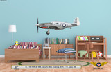 P-51C Mustang "Evalina" Shark Mouth Decorative Military Aircraft Profile Print Wall Art Decal