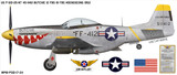 F-51D Mustang "Butchie" Shark Mouth Decorative Military Aircraft Profile Print Wall Art Decal