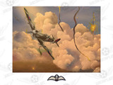 "Biggin Hills" by David Hammond Featuring a RAF Spitfire, Reproduction 24"x18"