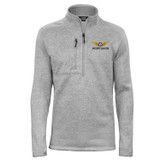 AirCorps Aviation Quarter-Zip Sweater-Knit Fleece in Grey 