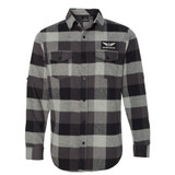 AirCorps Aviations Men's Burnside Flannel Shirt in Black/grey