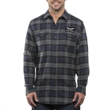 AirCorps Aviations Men's Burnside Flannel Shirt in Navy