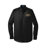 AirCorps Aviation Long-Sleeve Poplin Shirt in Black
