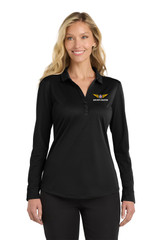 Ladies Performance Long Sleeve Polo - Black