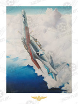 "Douglas SBD (Slow But Deadly) at Midway" by David Hammond Featuring a Douglas Dauntless, Reproduction 18"x24"