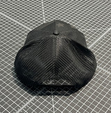 Stars and Stripes Black Trucker Hat with Black Patch