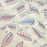 Overview of numerous Flying Tigers P-40 Warhawk Shark Mouth decals, ready for installation