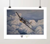"The Butcher Bird" by David Hammond, Featuring a Focke-Wulf Fw 190A-4, Reproduction 24"x18"