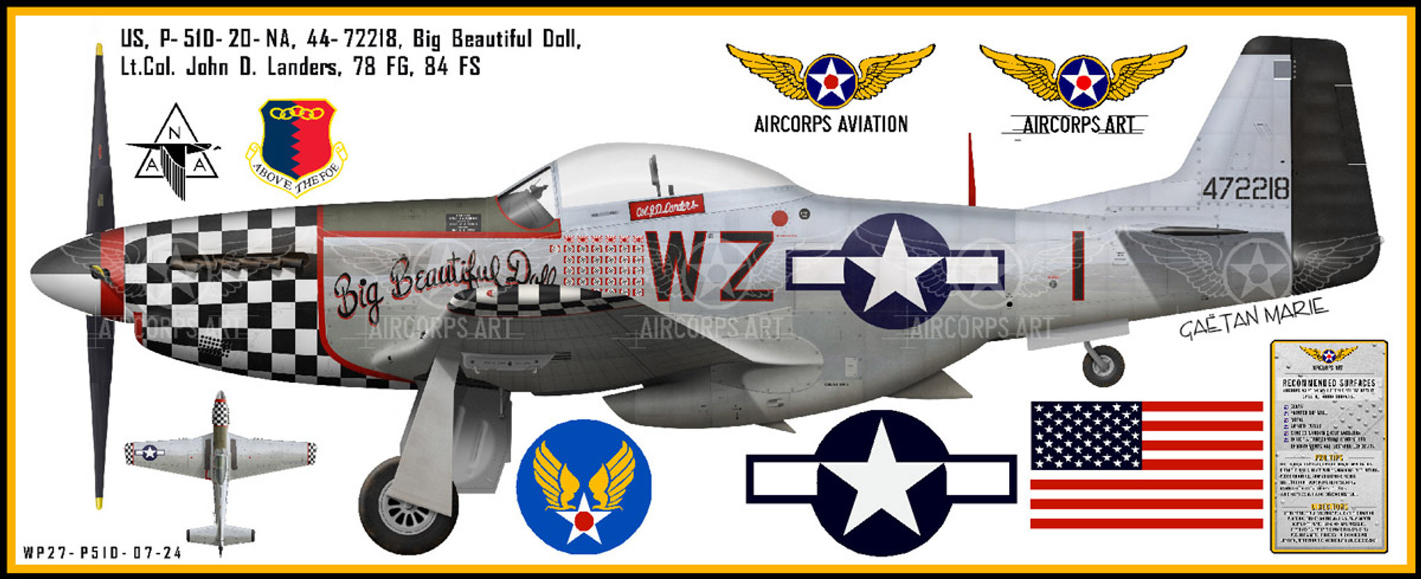 オールドール2001キャンペーン　リゾートアートミラー P-51D Mustang 