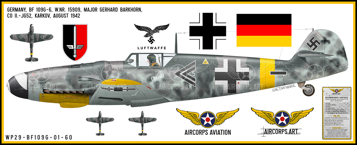 Messerschmitt BF 109G-6 Decorative Military Aircraft Profile