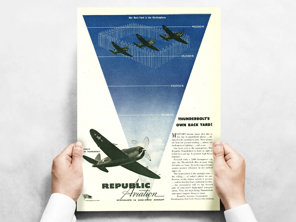 Republic Aviation Thunderbolts Own Backyard P 47 Poster