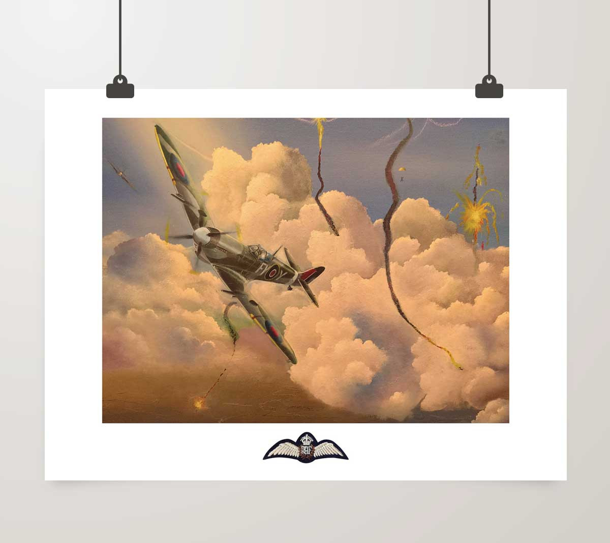 Biggin Hills by David Hammond Featuring a RAF Spitfire