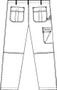 412P - Women cargo Pants Back Raw