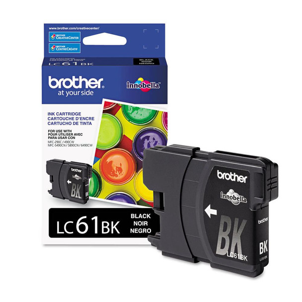 Brother LC61BK Ink Cartridge - Black - Yield 450 Pages