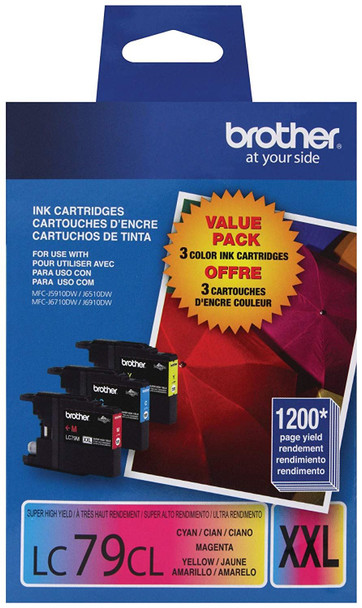 Brother LC79CL Super Ink Cartridge Value Pack C, M, Y - 1200 Pages