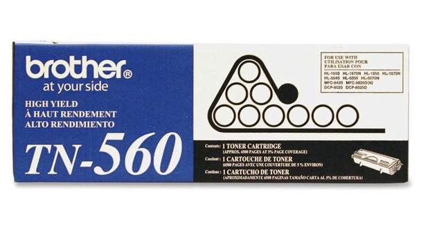 Brother TN560 High Yield Toner Cartridge - Black - Yield 6500 Pages