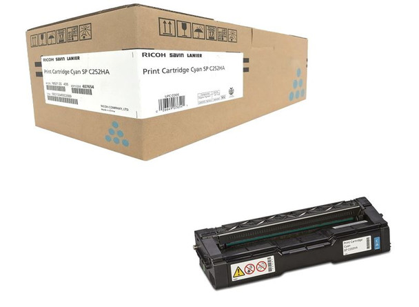 RICOH 407654 SP C252HA Cyan Toner Cartridge