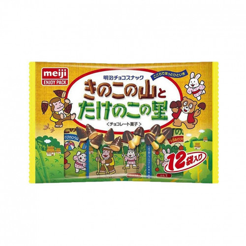 Meiji Mushroom Bamboo Shoot Chocolate Biscuits 12 bags/明治Meiji 蘑菇竹笋巧克力饼干 12袋入