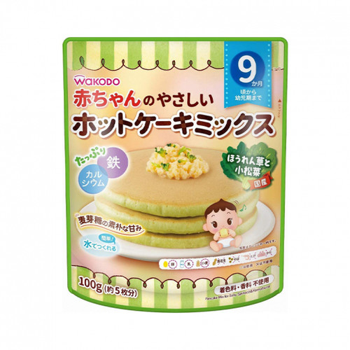 WAKODO Muffin Powder 9M+ 100g Spinach Vegetable Mixed/和光堂WAKODO 松饼粉 9个月+ 100g 菠菜小松菜混合味