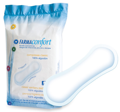 Farmaconfort compresas de algodón anatómicas classic 20 U
