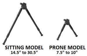 Caldwell® AR / Picatinny Mount Aluminum Bipod - Sitting Model - BLACK