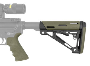 Hogue® AR-15/M-16 Kit - Finger Groove Beavertail Grip and OverMolded Collapsible Buttstock - Mil-Spec - OD GREEN RUBBER