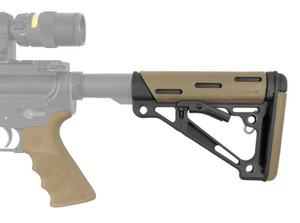 Hogue® Finger Groove Beavertail Grip + AR-15/M-16 OverMolded Collapsible Buttstock - Fits Mil-Spec Buffer Tube - FLAT DARK EARTH RUBBER