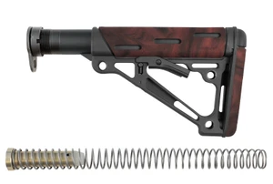 Hogue® AR-15/M-16 OverMolded Collapsible Buttstock Assembly - Includes Mil-Spec Buffer Tube and Hardware - RED LAVA RUBBER