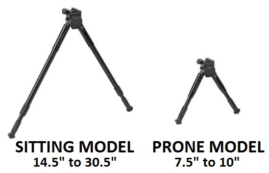 Caldwell® AR / Picatinny Mount Aluminum Bipod - Sitting Model - BLACK