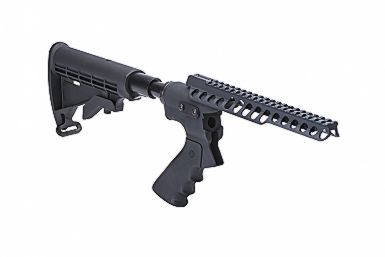 Mesa Tactical™ High-Tube Telescoping Hydraulic Recoil Stock Kit w/ Crosshair™ Shock Buffer / M4 Stock / Adapter / Grip / 9" Rail - Rem 870