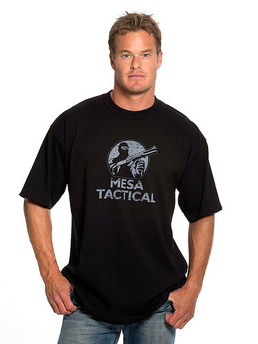Mesa Tactical™ Smoking Gun Short Sleeved Tee, Color on Black - MEDIUM