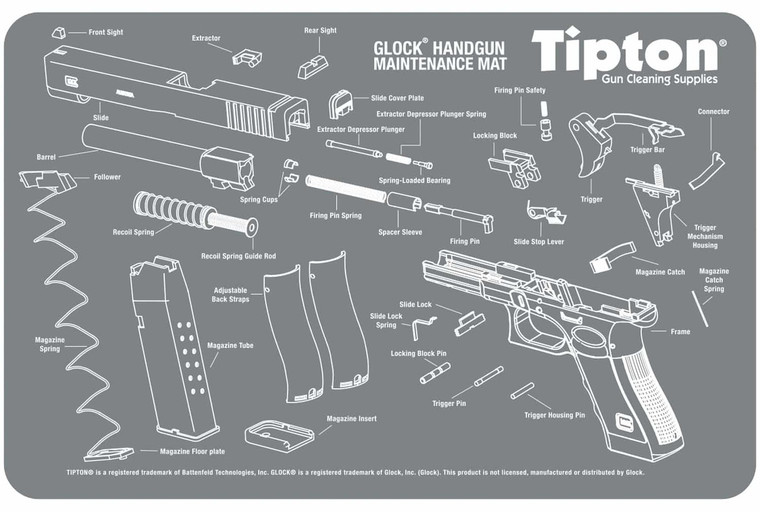 Tipton® Handgun Mat 11" x 17" - Glock