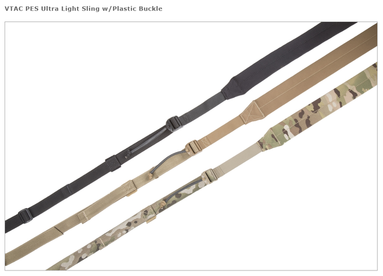 Viking Tactics™ PES Ultra Light Sling w/Plastic Adjustment Buckle - BLACK