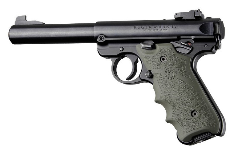 Hogue® Ruger MK IV: OD Green Rubber Grip with Finger Grooves 