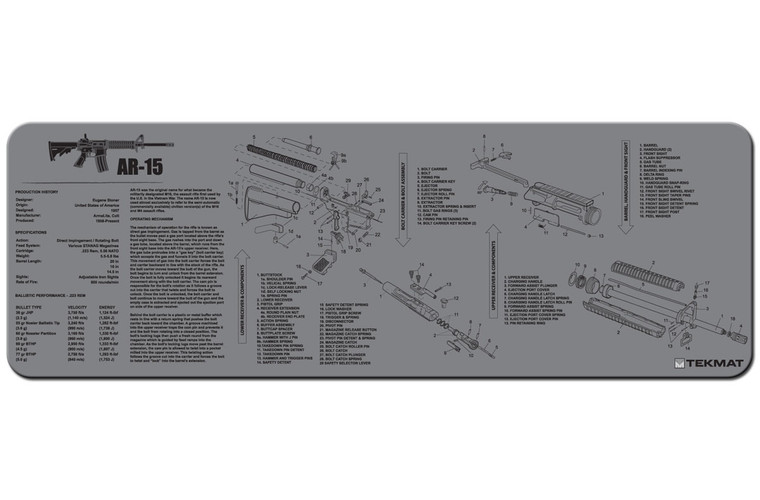 TekMat® Rifle and Shotgun Mat - AR-15 Grey