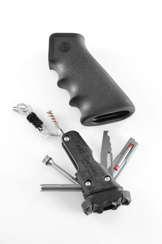 Discontinued - Hogue® AR-15/M-16 OverMolded Rubber Grip w/ Samson Field Survival Kit - BLACK