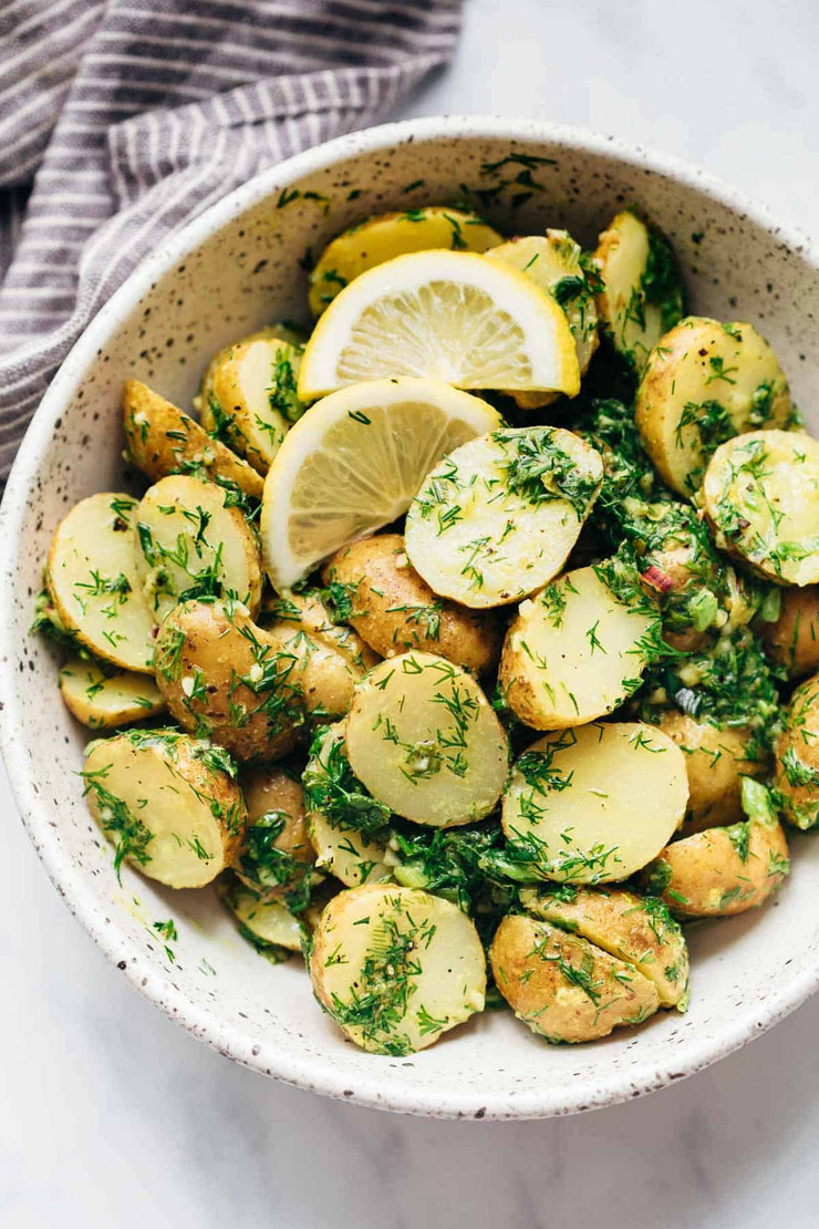 Lowcountry Vegan Potato Salad with Dill Olive Oil