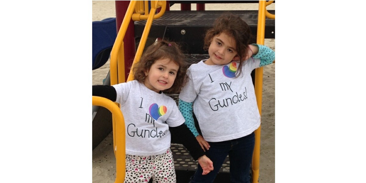 Rocking their GUNCLES wear at the park!